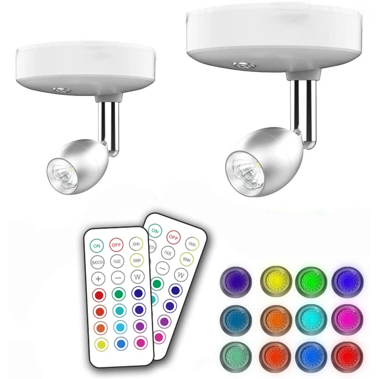 Wireless Control Spot Light Indoor Mini Accent Lights Dimmable Art Lights Colorful Led Spotlights