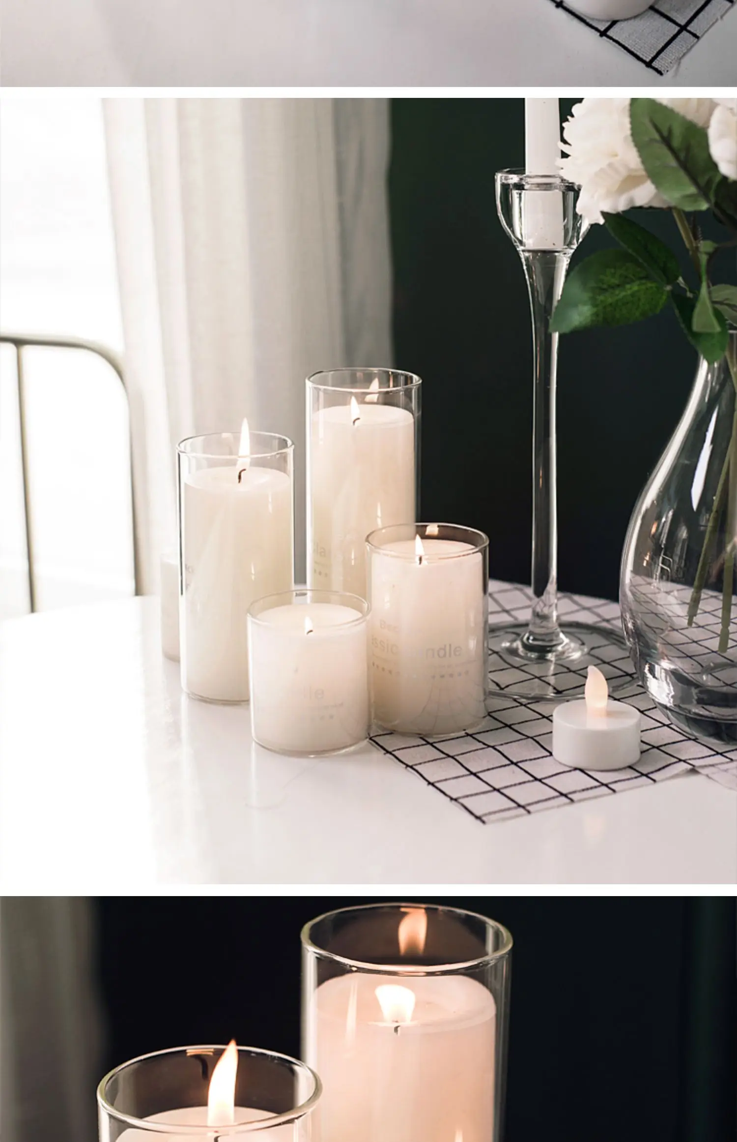 Hot Sale D65*h80mm Heat Resistant High Borosilicate Glass Candle Jar