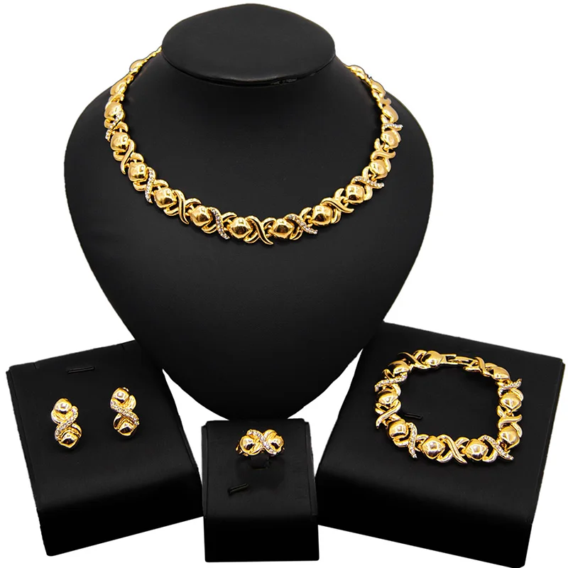 Latest Design 18k Gold Plated Wholesale Artificial Jewellery Set I Love