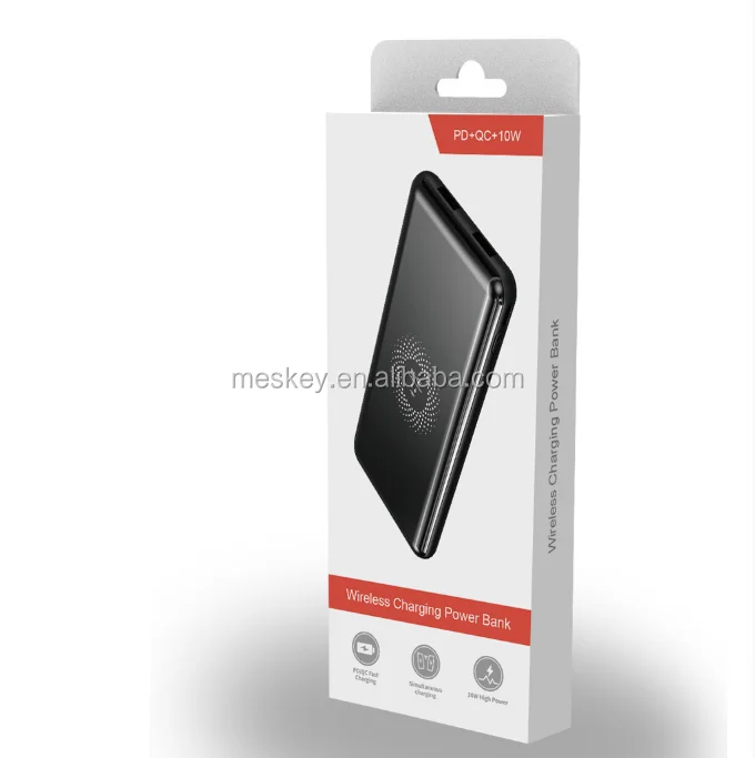 10000mAh PD QC3.0 power bank wireless charger, LCD indicator, dual USB / Type-C output and Micro-USB / Type-C input, LED light - ANKUX.COM