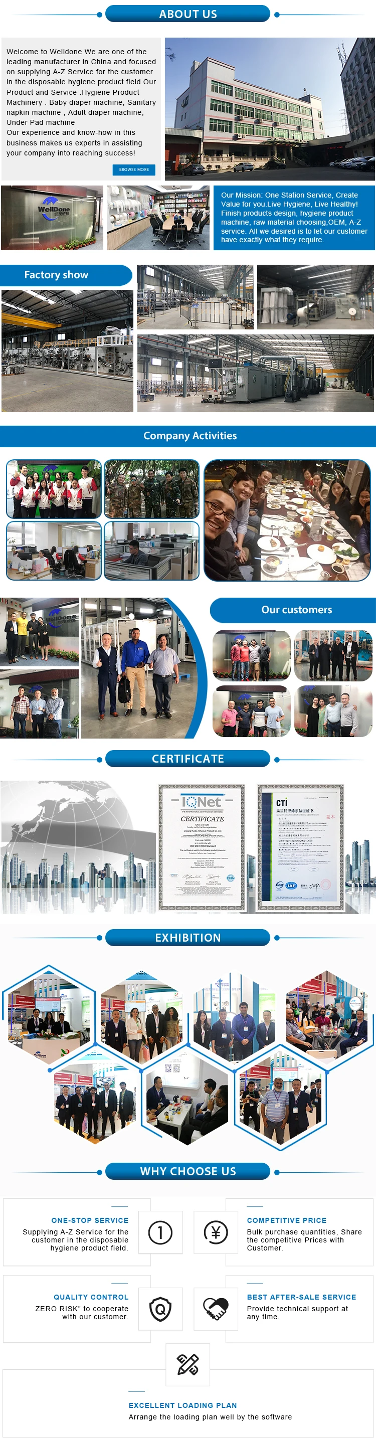 Automatic semi servo baby diaper production line making machine