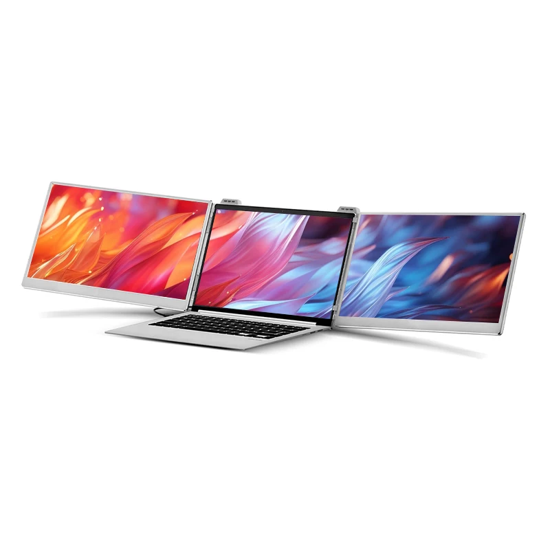 Side view of a modern 17.3 inch gaming laptop with thin bezels and RGB keyboard