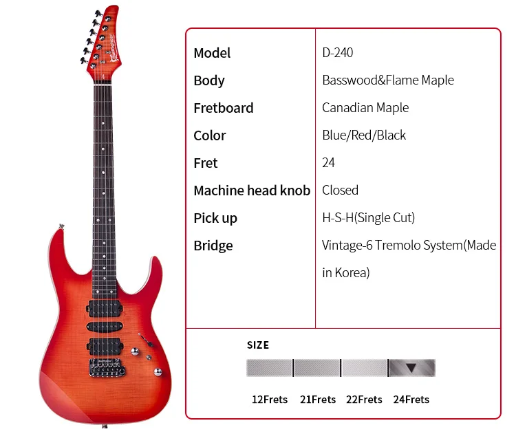 Bullfighter D240 Professional Electric Guitar Made in China Wholesale Factory Price
