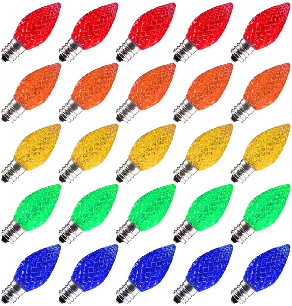 UL holiday lighting E12 C7 LED  Strawberry Replacement Bulb for C7 Christmas String Lights
