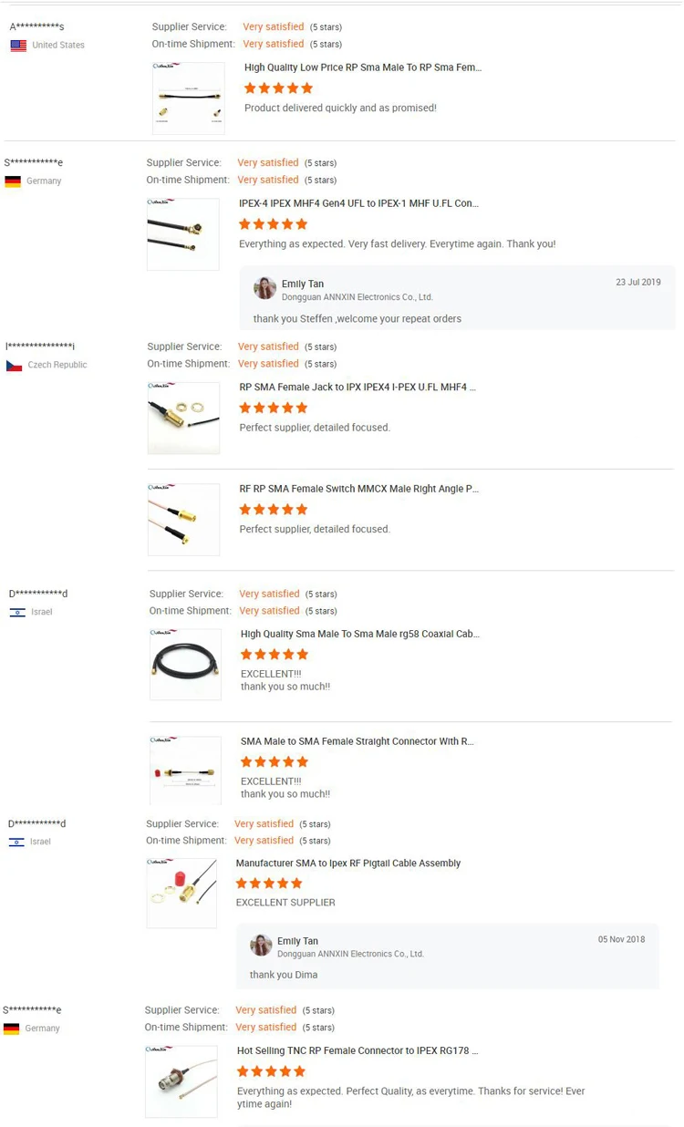 RP TNC Male To RP SMA Female Adapter LMR200 Coaxial Cable Asseblies