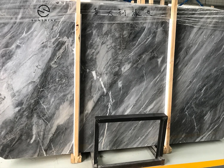 Classic Beautiful Top Grade  Italy Ice Grey Big Polished Marble Slabs For Sale