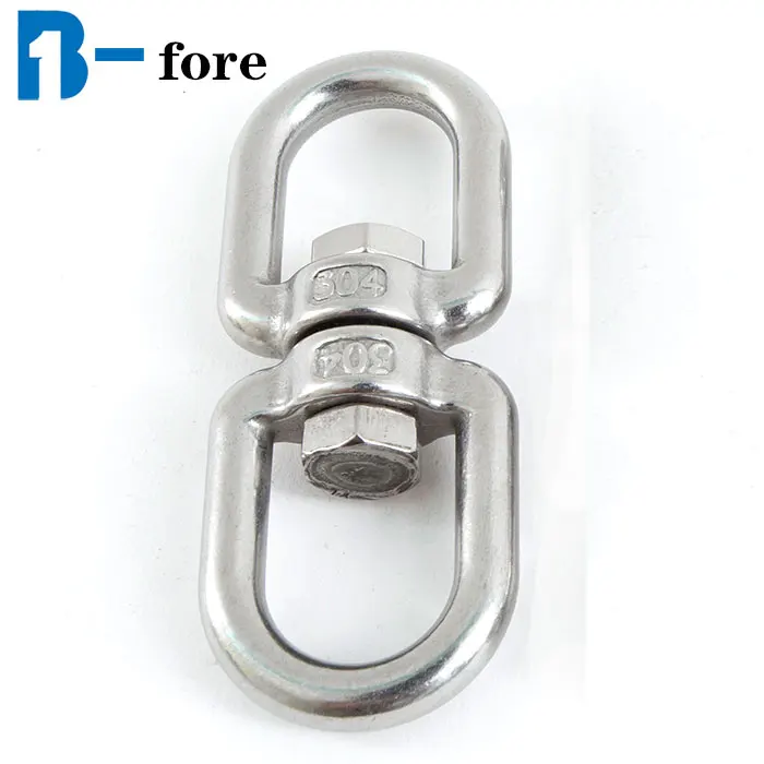 
High quality best selling 304 stainless steel Marine heavy duty double end eye eye swivels hook shackle 