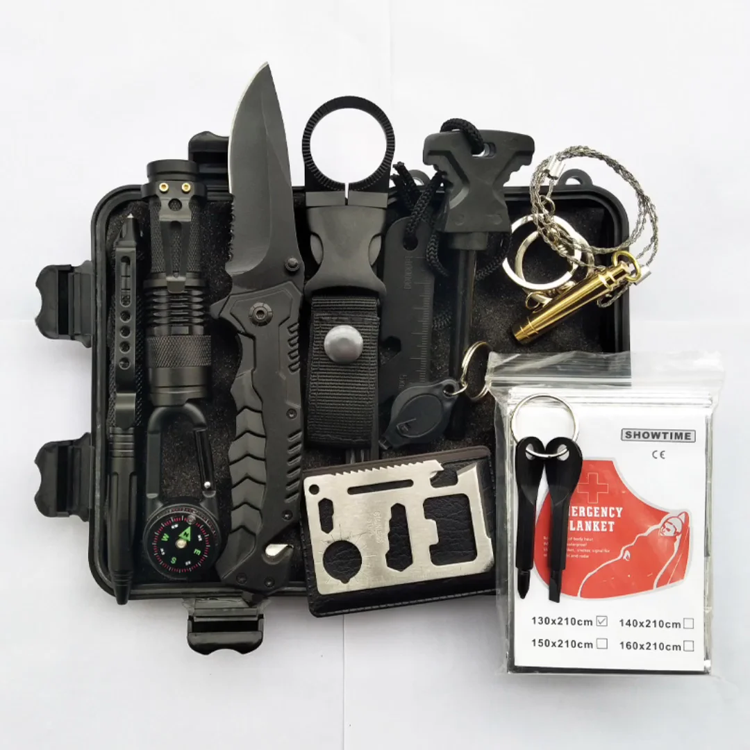 Emergency Survival Kit 13 In 1,Mini Survival Equipment Kit Outdoor