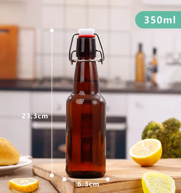 Wholesale 250ml reusable easy cap glass bottles with ceramic swing top stopper for sauce / vinegar / oil / milk / liquid