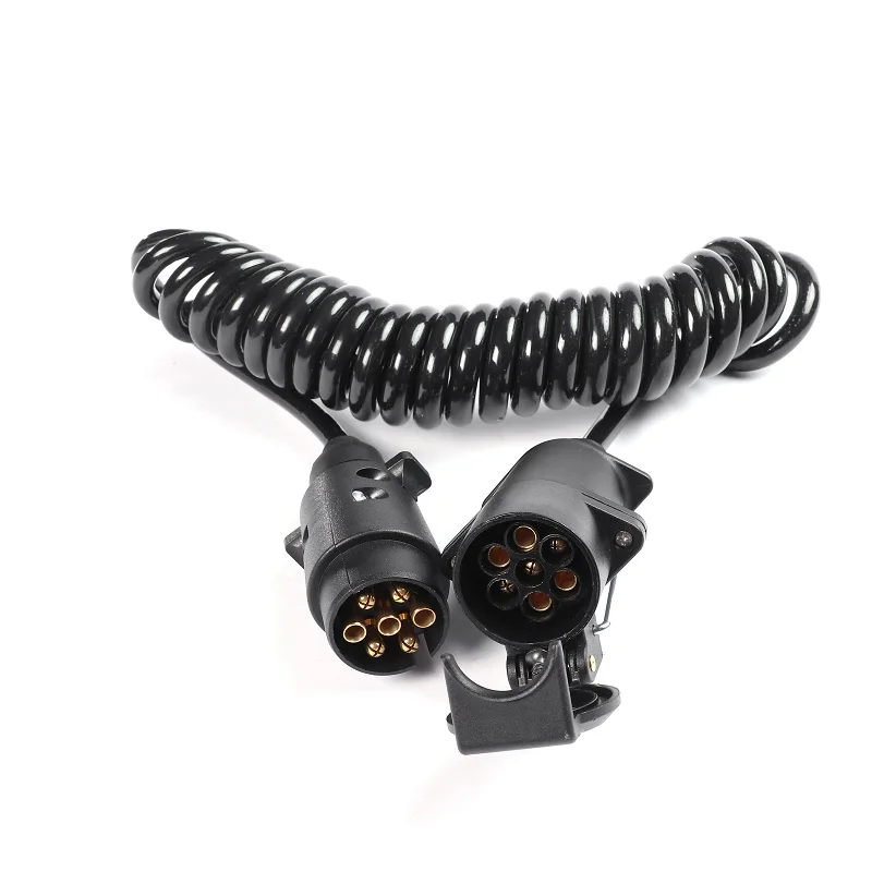 Retractable ABS/EBS Coiled Power Cable with 7 Pin Connectors for