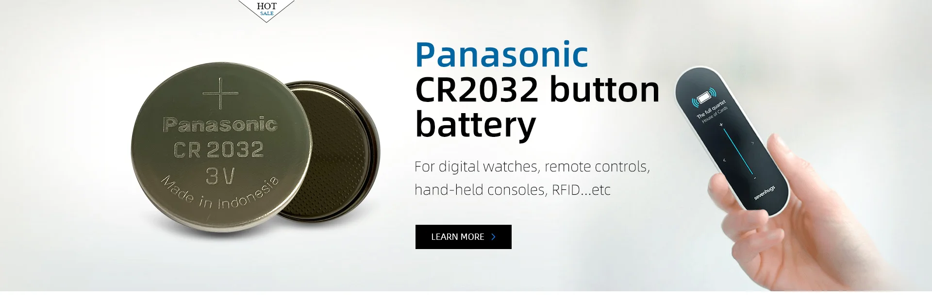 Hot Sale Panasonic Cr 2032 Lithium Button Battery 3v Nominal Voltage