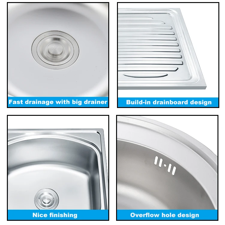 Ls7540b1 Single Bowl With Plate Single Drainboard Cheap 304 Stainless