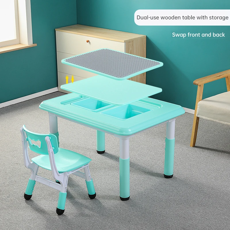 Children's building block table studay table and play fun toy table and chair