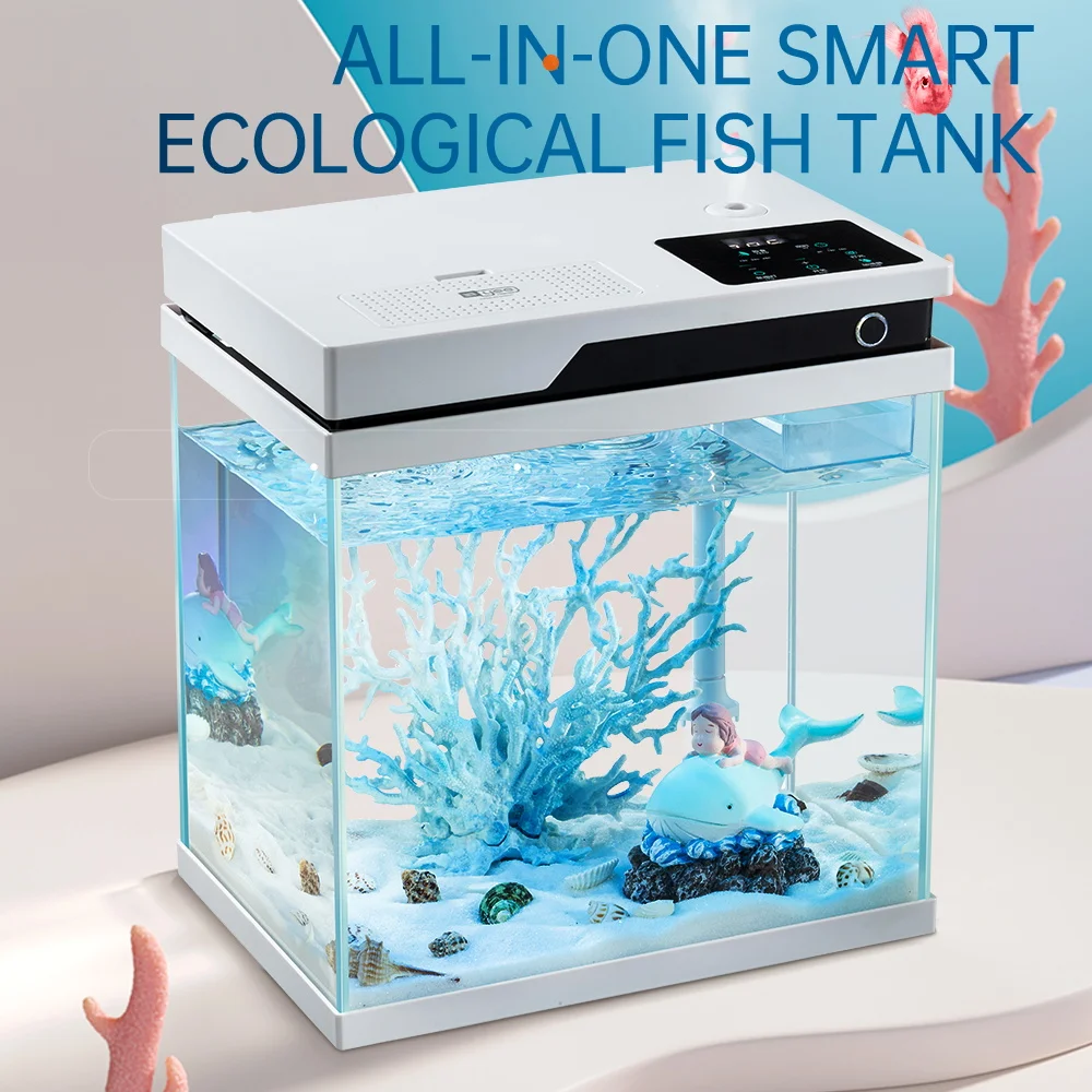 Yee Factory Price Automatic Feeding Humidification Fish Tank Wholesale Ultra White Glass Fish