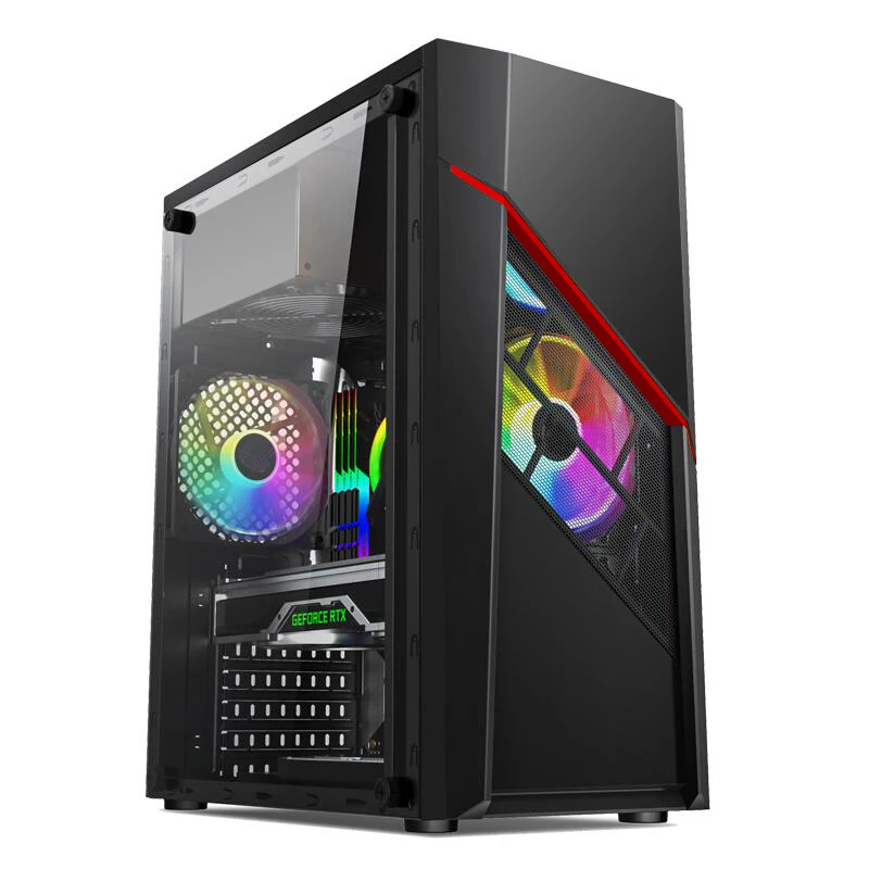 2022 Newest Cool Pc Gamer Case Gaming Colorful Computer Tower Rgb Strip ...