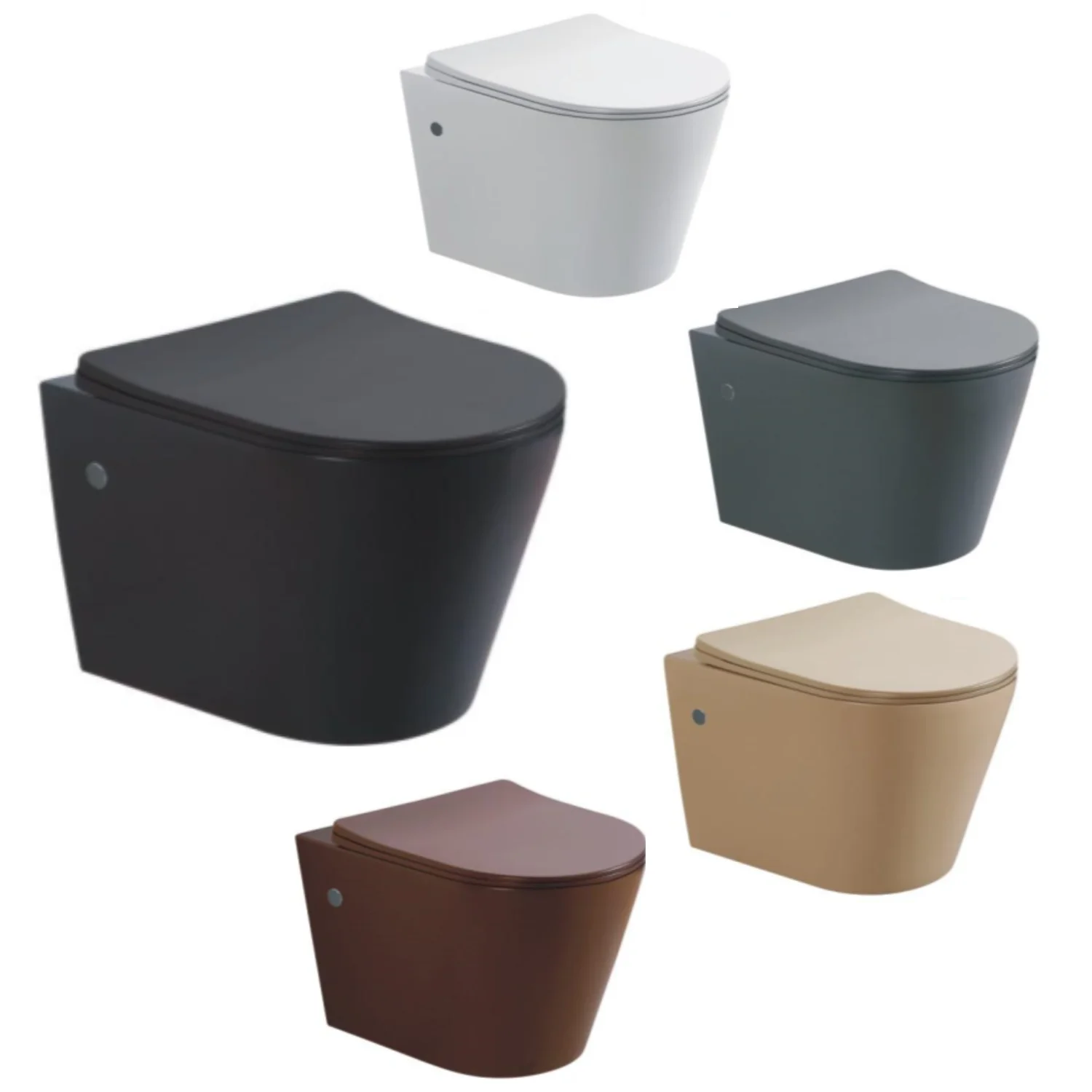 
Luxury Sanitary ware Matt Black Bathroom Ceramic WC Wall Hung Toilet 