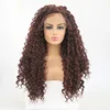 Small curls frontal lace chemical fiber hair Wig brown small curly small wave hair Wig wholesale