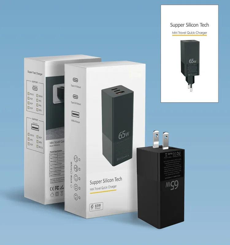 manufacturer sale type c-usb charger 65w gan phone charging