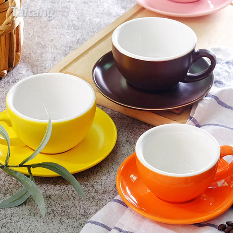 Restaurant Home Tea Coffee Cup Set Custom Classic Tea Espresso Ceramic