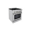 Update metal knob with blue lighting 30" gas range witb stove