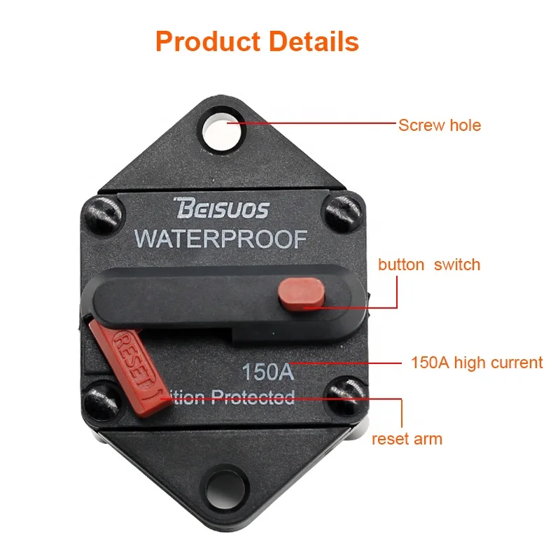 150 Marine Circuit Breaker Reset Fuse Caravan Manual Reset Dc 48v High