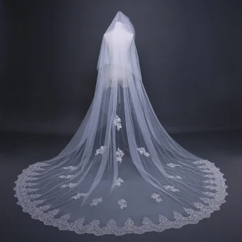 long white wedding veil