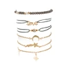 Fashion new style simple love star moon charm combination six sets of hand chain