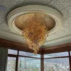 2019 Special Design Sheep Horn Lamp Mouth Blown Luxury Villa Chandelier Hanging Lamp Modern Ceiling Light Led