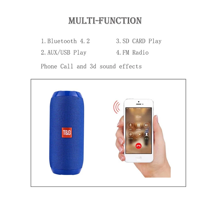 Factory directly sales TG117 USB Player Waterproof Bluetooths Speaker Super Bass - ANKUX.COM