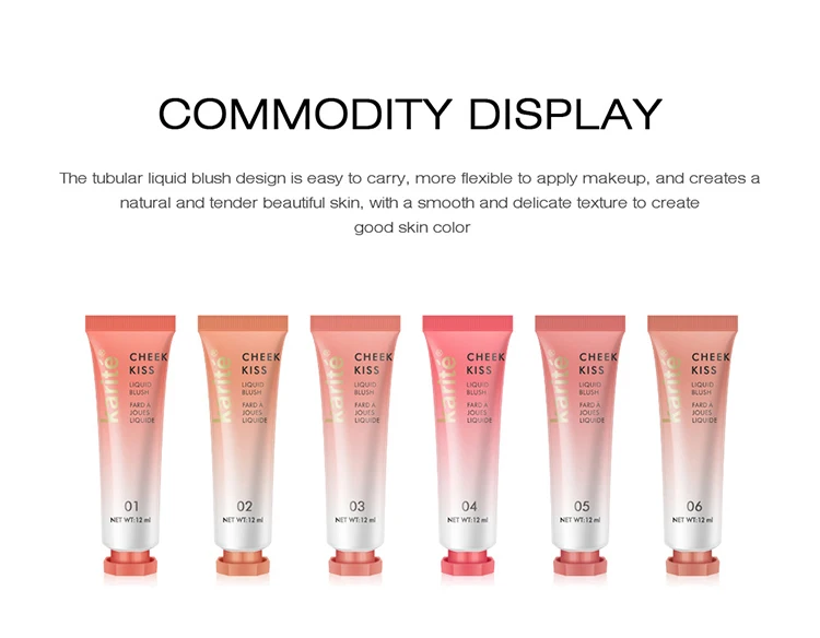 Hot Selling 6colors Private Label Glossier Cute Pink Cream Liquid Blush