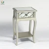 Wood and Glass Combination Bedroom Mirrored Bedside Table