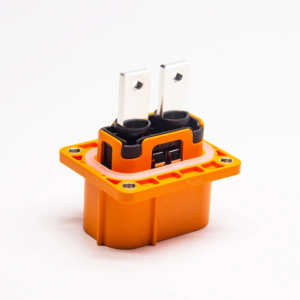 高压2pin 6毫米 80a - 150a hvil 180 度塑胶外壳插头电动汽车