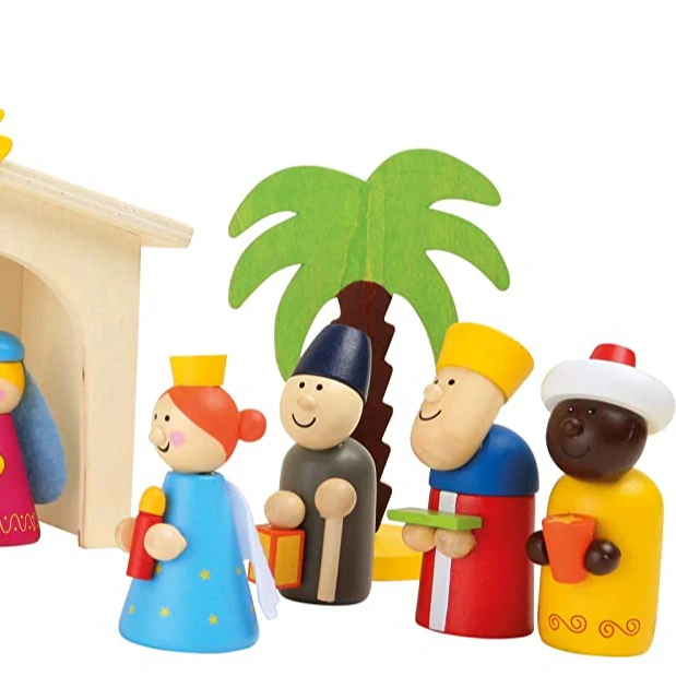 Wooden Toys Advanced Nativity Set Toy Figures Custom Nativity Figurines ...