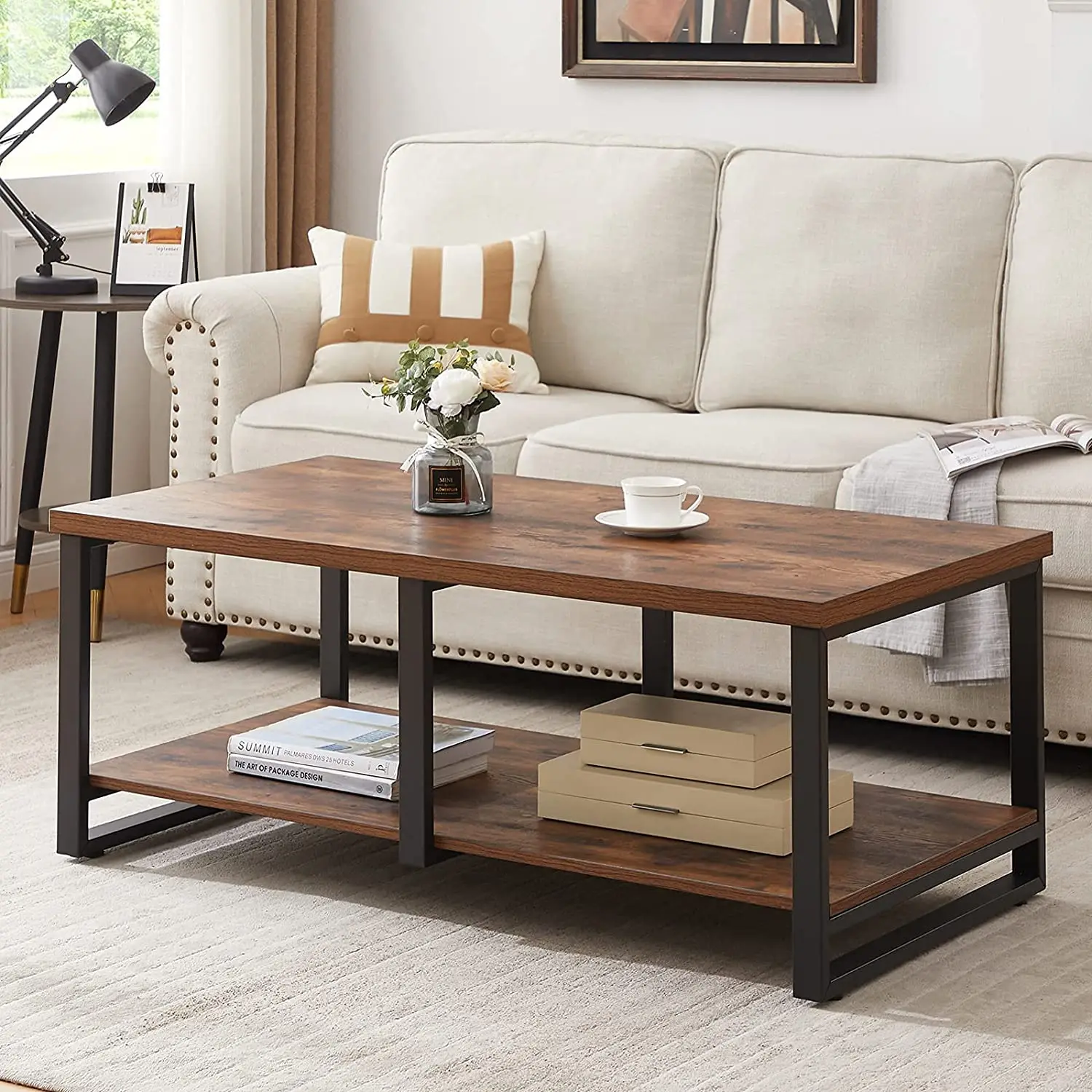 Coffee Tables For Living Room Industrial Wood Cocktail Table With
