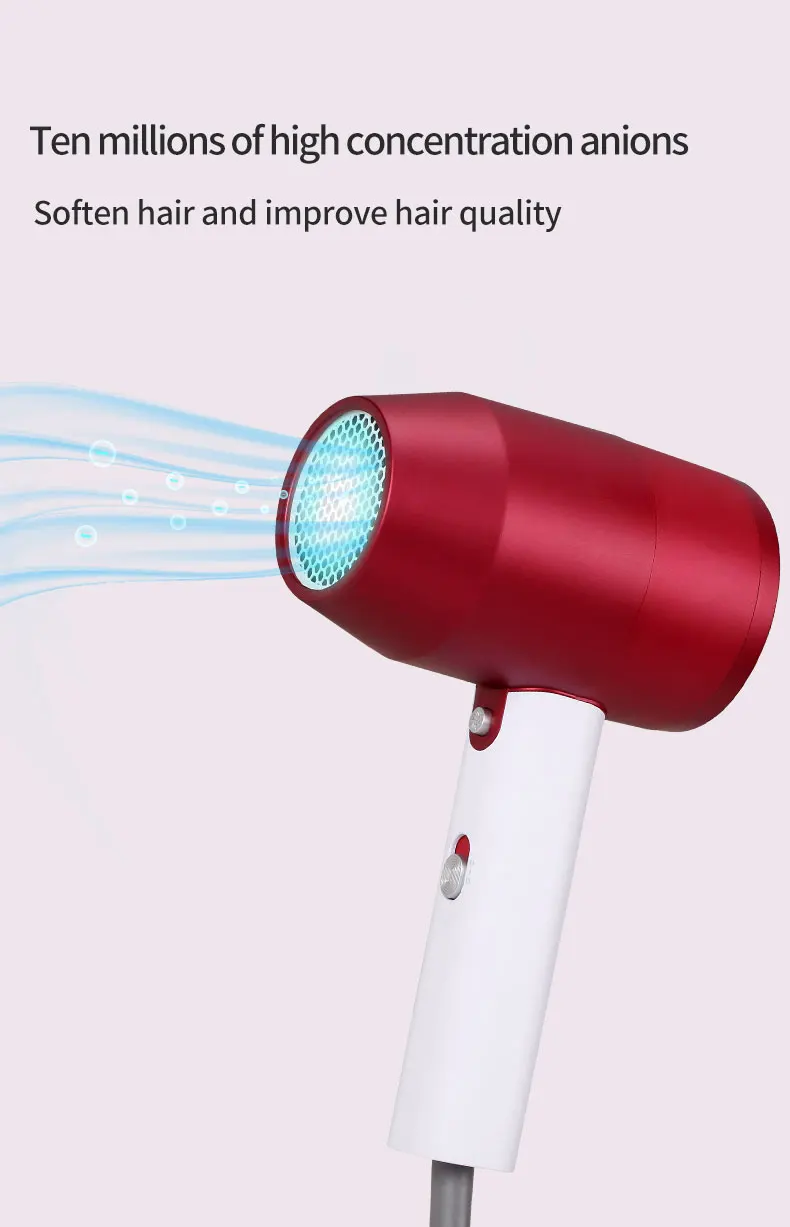 New Lightweight 1800w Negative Ions Hair Dryer Fast Dry Hair Blow Dryer