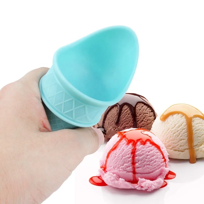 Plastic 2in1 Diy Ice Cream Scoop And Cone Cups Holder For Kids Buy