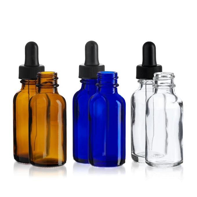 2 Oz Amber Tincture Essential Oil Glass Bottle With Black Dropper