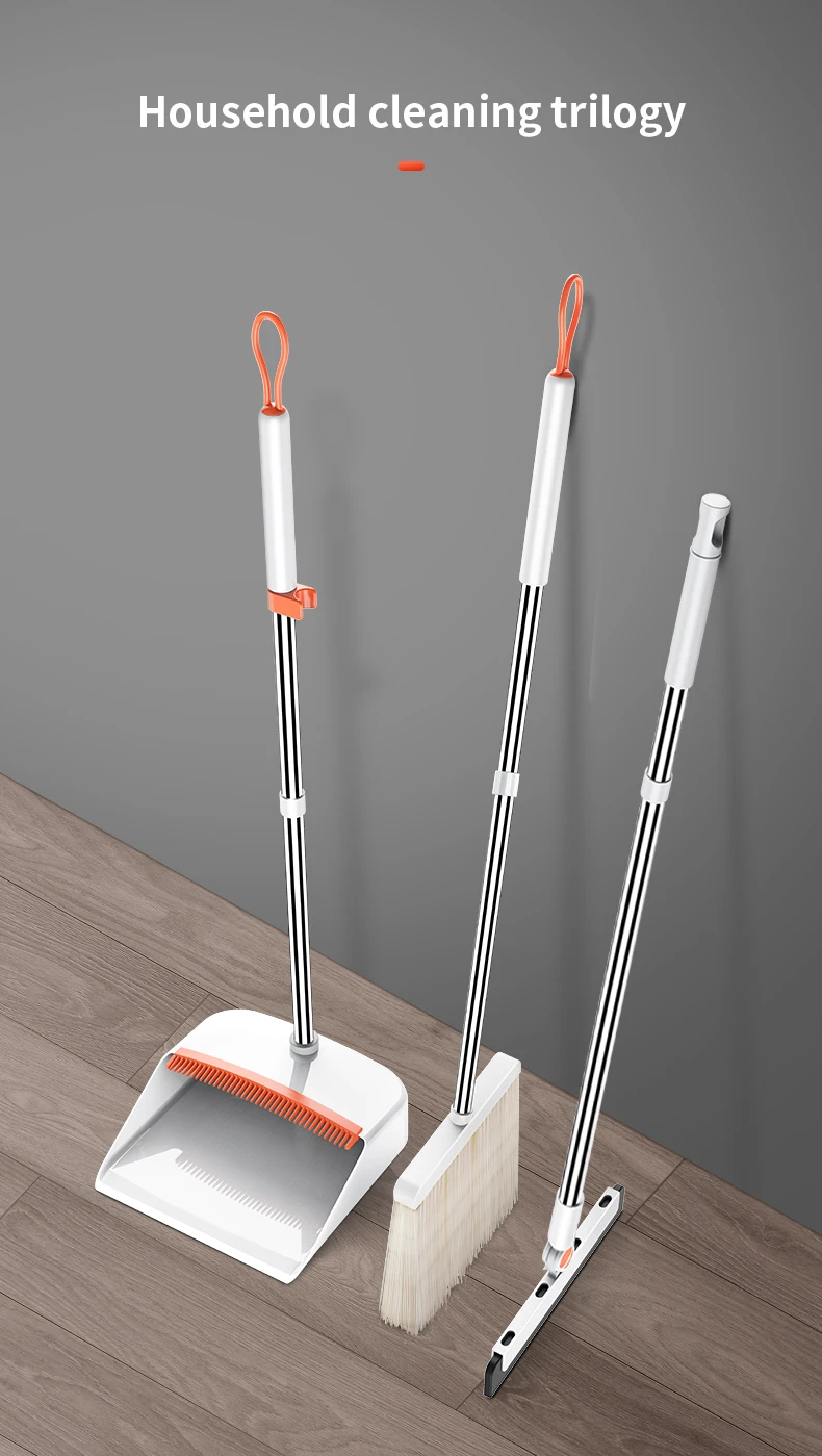 Broom And Dustpan Set [2024 Version] Broom Set Pan Combo Broom And