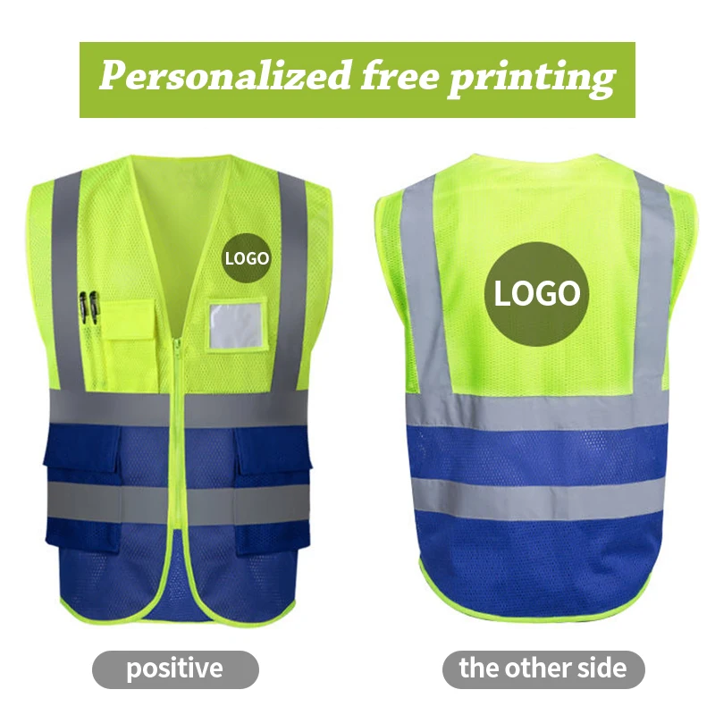 Wholesale Custom Logo Construction Safety Vest With Pockets Hi Vis ...