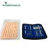 Suture Kit with Tool Case Set Blue Zipper Leather Case for Medical Student Suturing Training