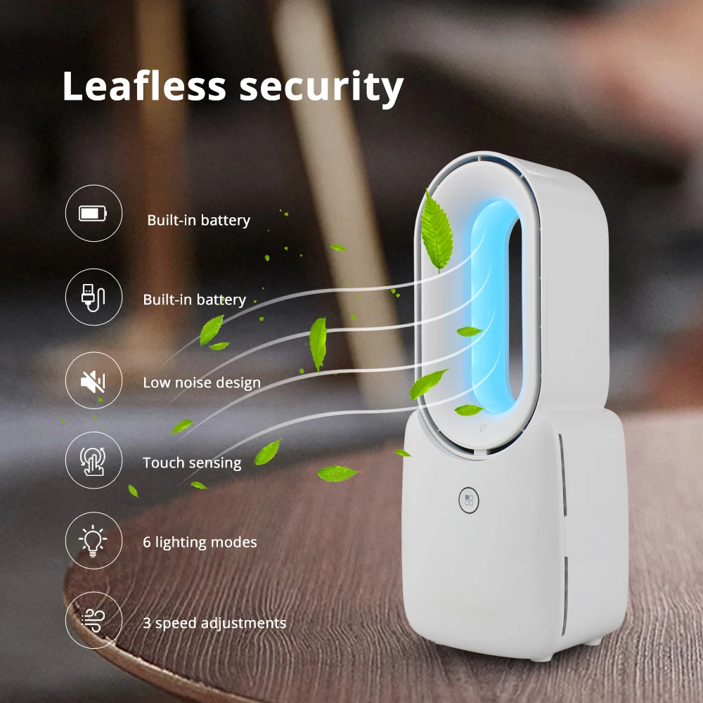 Zemismart Tuya Smart No-blade Fan With Colorful Night Light Alexa Google Home Control Baby Care Low Noise Leafless Fan