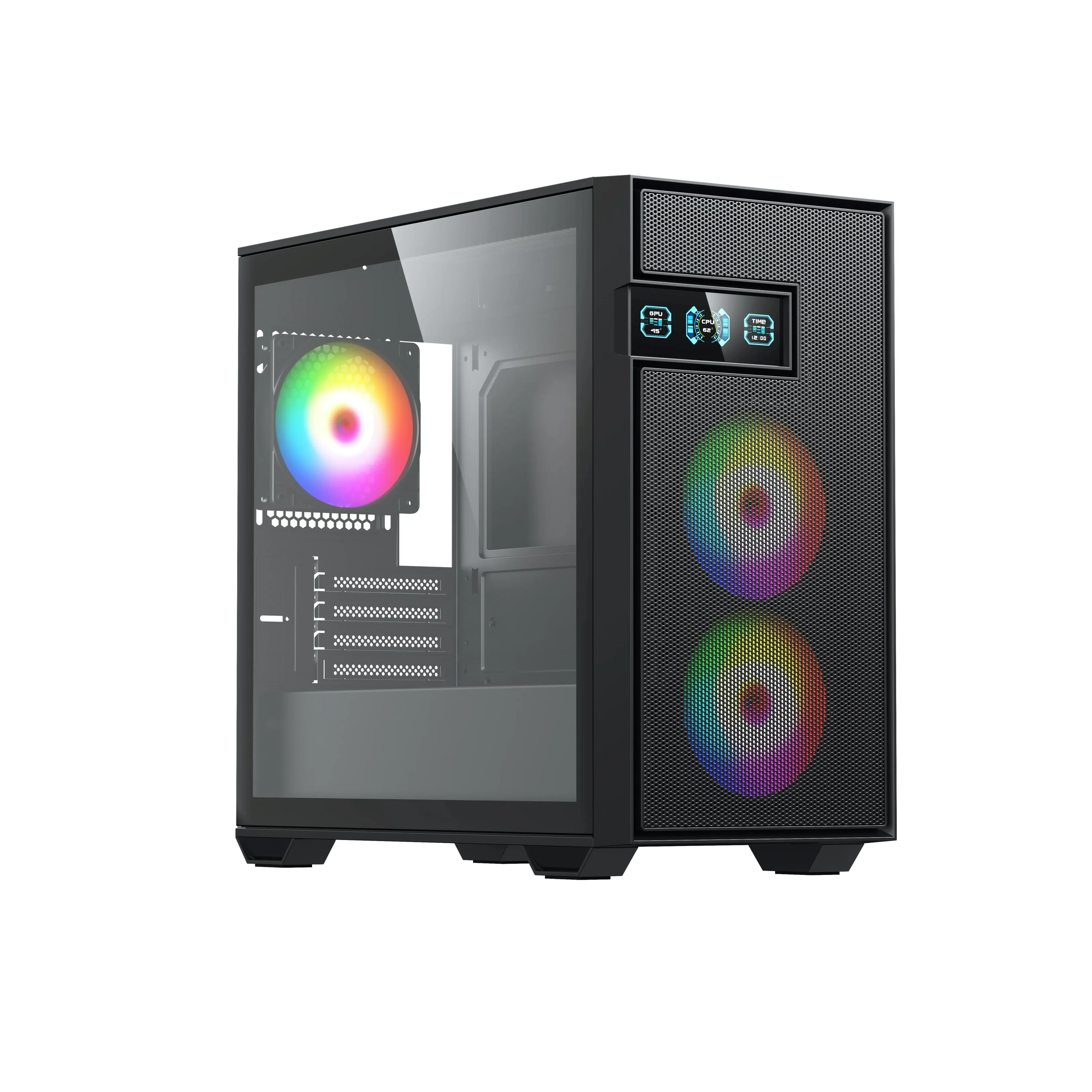 2024 New Design Atx Gaming Case 360 Water Cooled Pc Computer Chassis