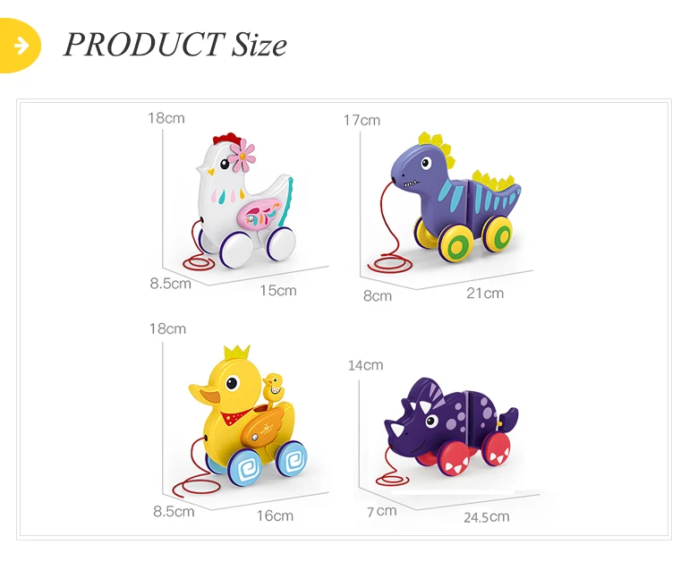 Toddler Cute Animals Baby Drag Game Car Pull String Toy Buy Pull