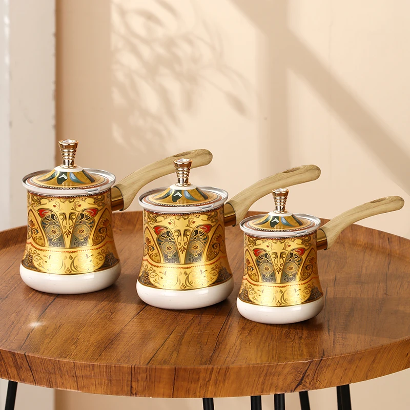 Turkish Style Coffee Warmer — Gold Arch Pattern