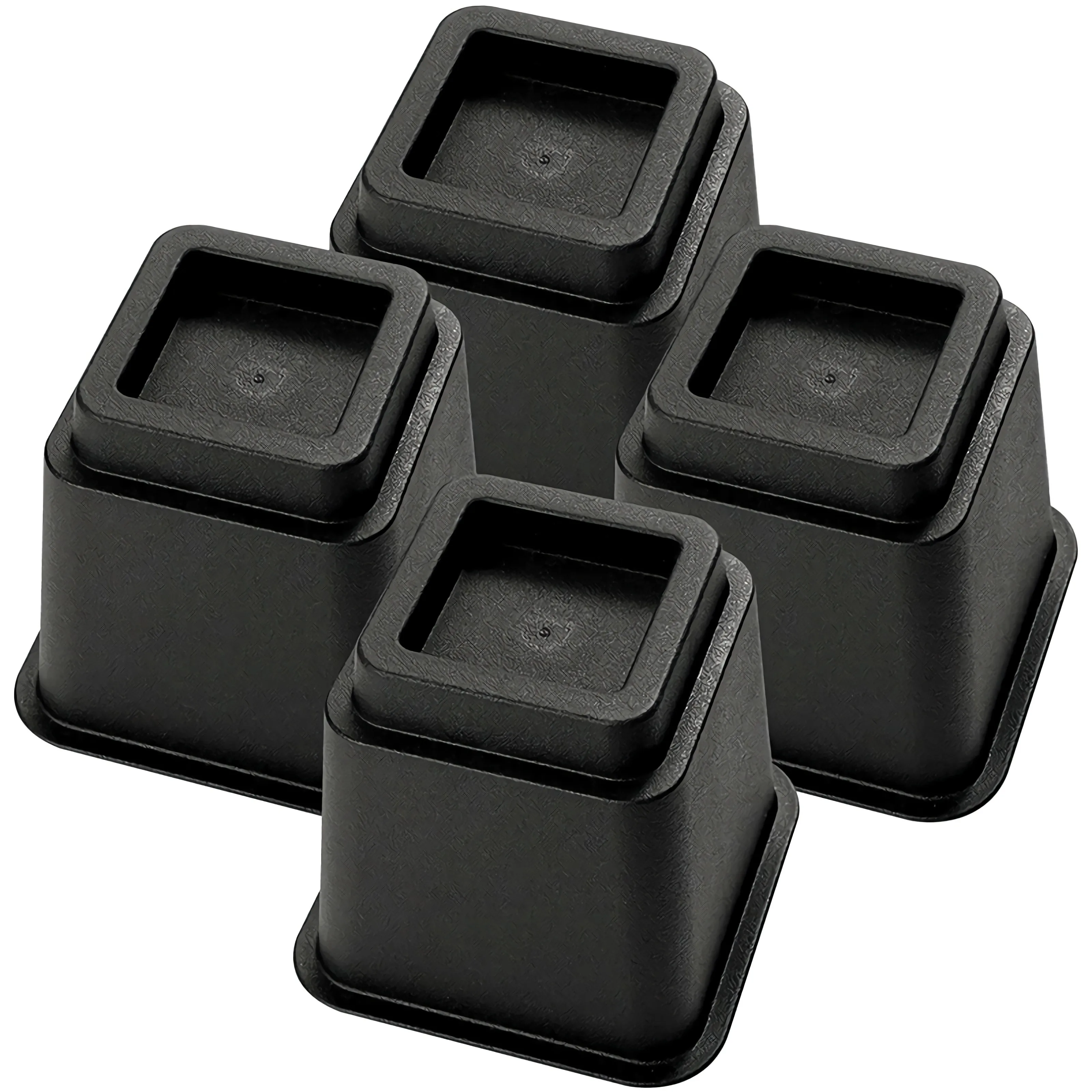 4 Pack Heavy Duty 6 Inch Plastic Bed Riser Adjustable Bed Furniture