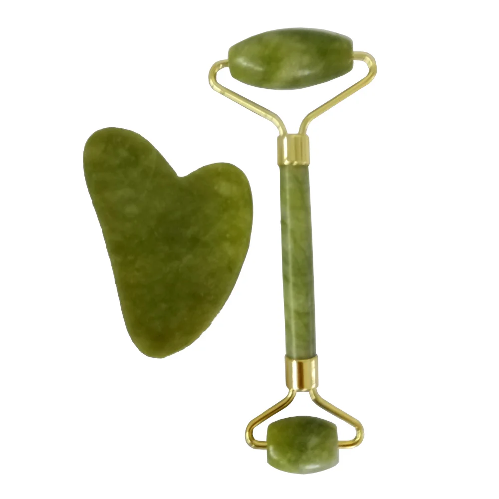 rts item light green jade roller facial roller massage with box