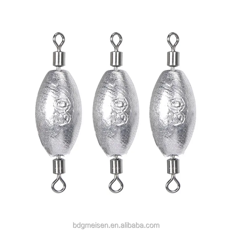 Double Loop Torpedo Sinkers Fishing Weights Deep Sea Bank Sinkers Egg Shape Fishing Lead Sinkers