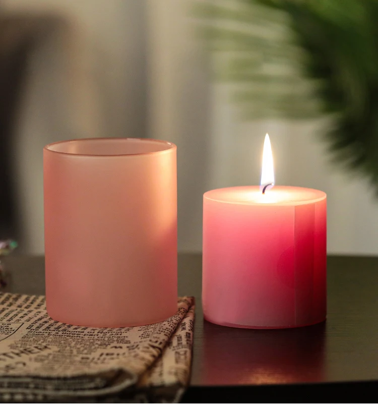 6oz Frosted Glass Candle Jar Custom Colorful Black Glass Candle Jar