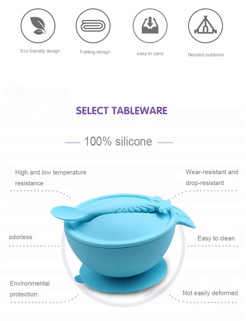 sillicone baby feeding bowl
