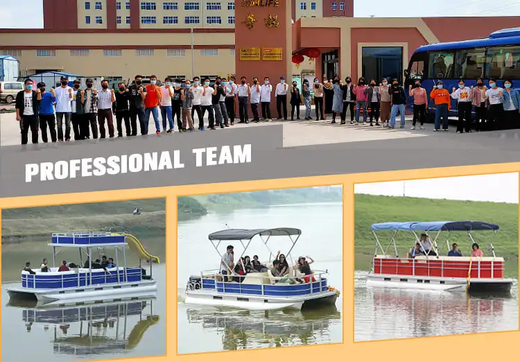 Best Selling Kinocean Fiberglass Luxury Catamaran Pontoon Boat With Motor